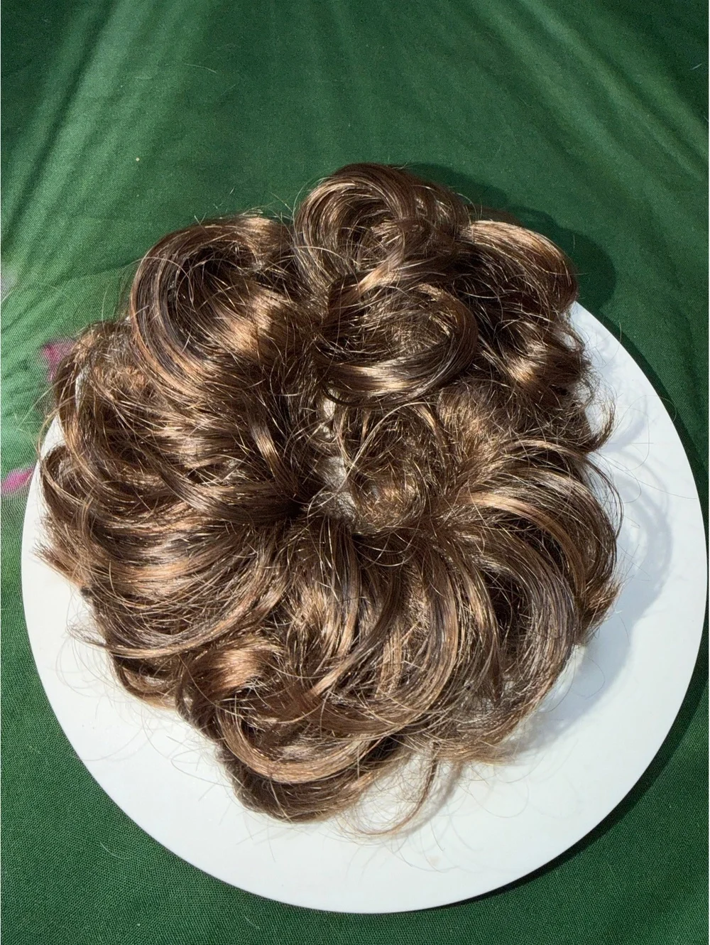Put On Pieces Curly Hair Bun Scrunchie - Brown